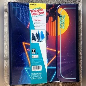 NEW Mead The Original Trapper Keeper Dolphins At Sunset  2 Folders 1" Ring RETRO